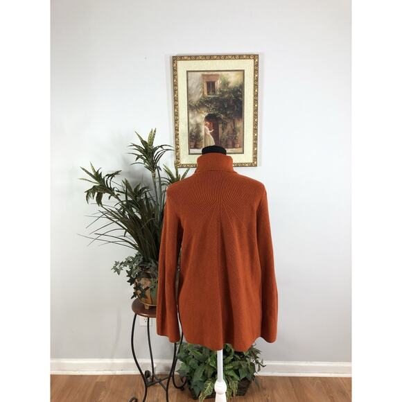Chico’s Women Sweater Turtle L Long Sleeve Pullover Knit Y2K Minimalist Orange - Picture 4 of 10
